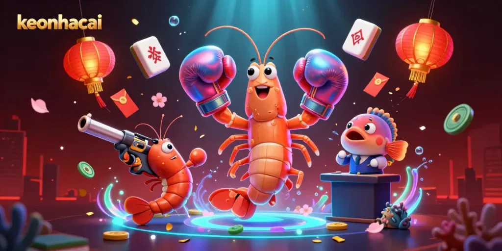 Engage with keonhacai through vibrant 3D visual showcasing a dynamic betting scene filled with action and excitement.