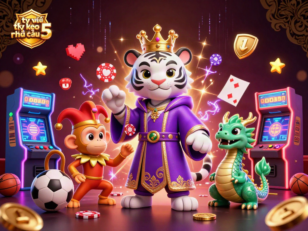 Engage with tỷ lệ kèo nhà cái 5 while experiencing thrilling sports betting action featuring dynamic characters and vibrant casino elements