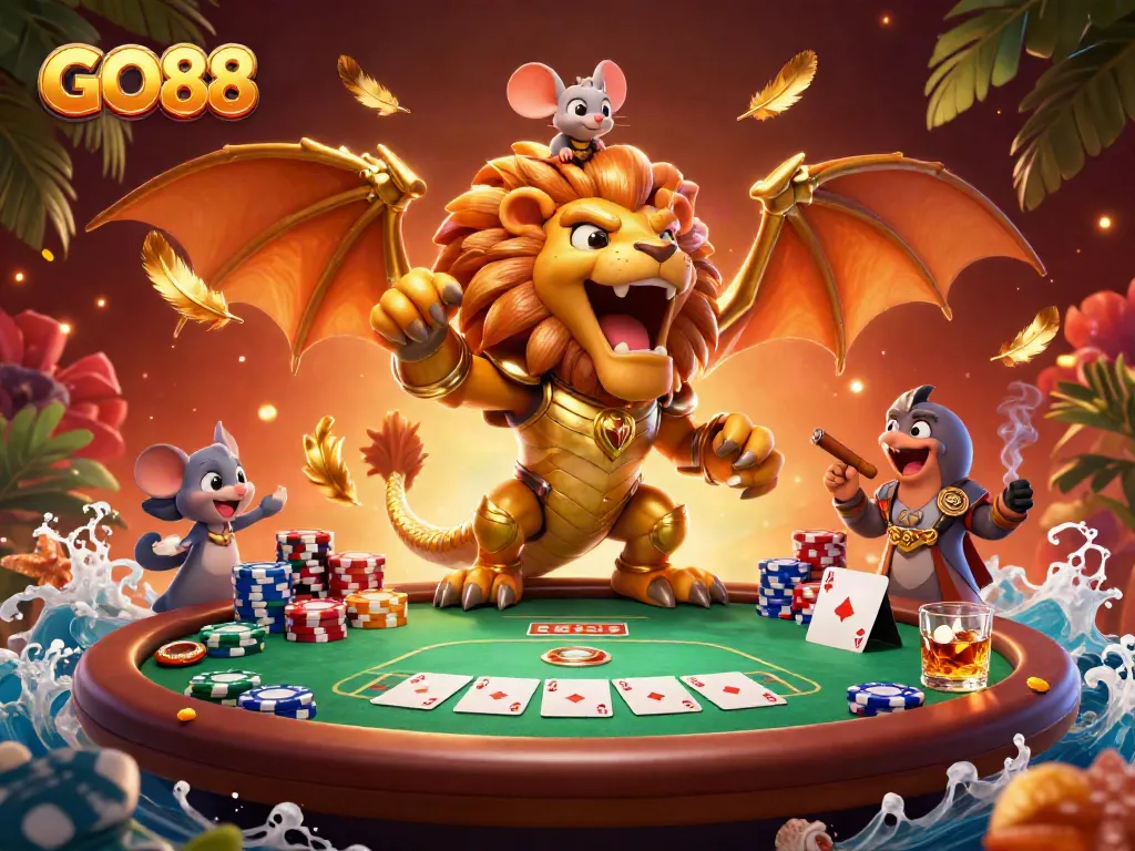 Engage with GO88's thrilling casino experience featuring vibrant game elements.