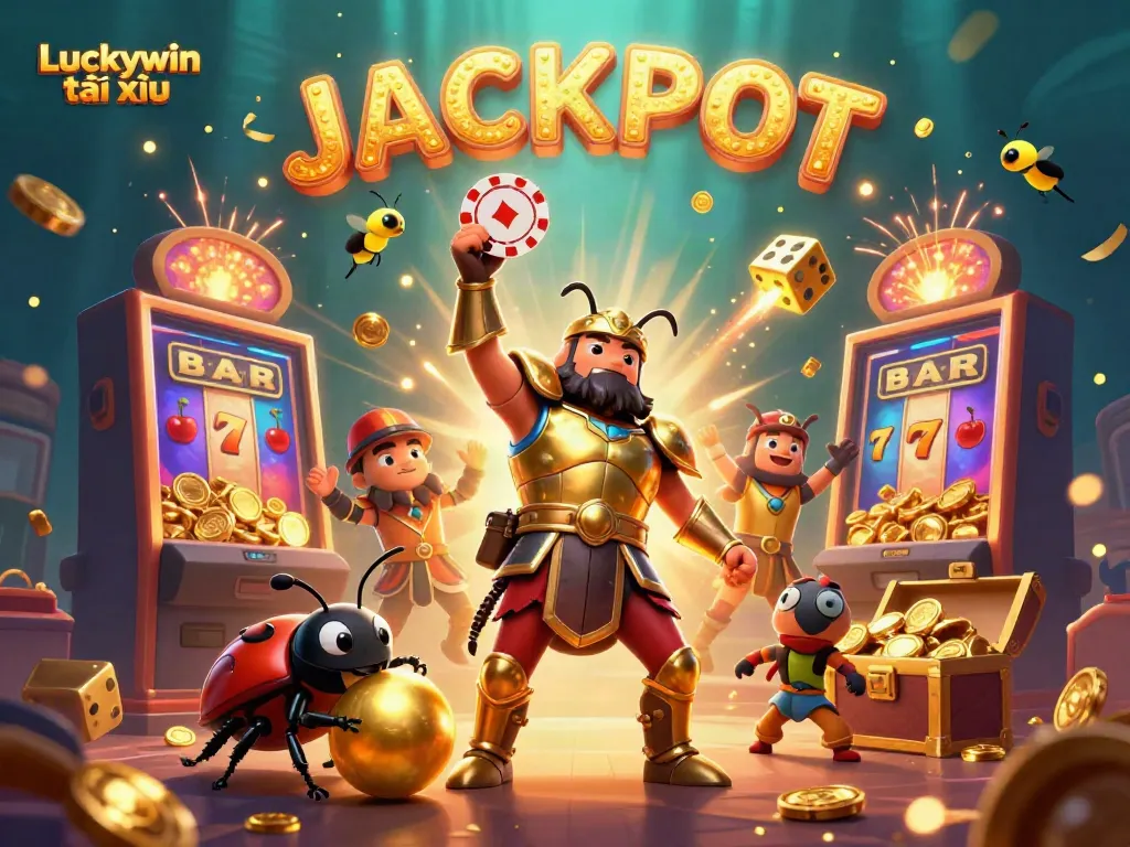 Experience the thrill of Luckywin tài xỉu with a vibrant jackpot celebration scene.