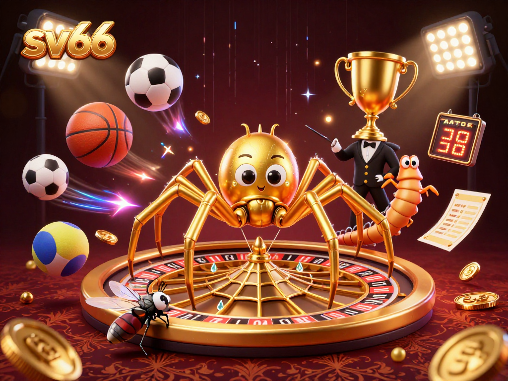 Engage with SV66's thrilling bets at the roulette wheel as cartoon characters animate the scene.
