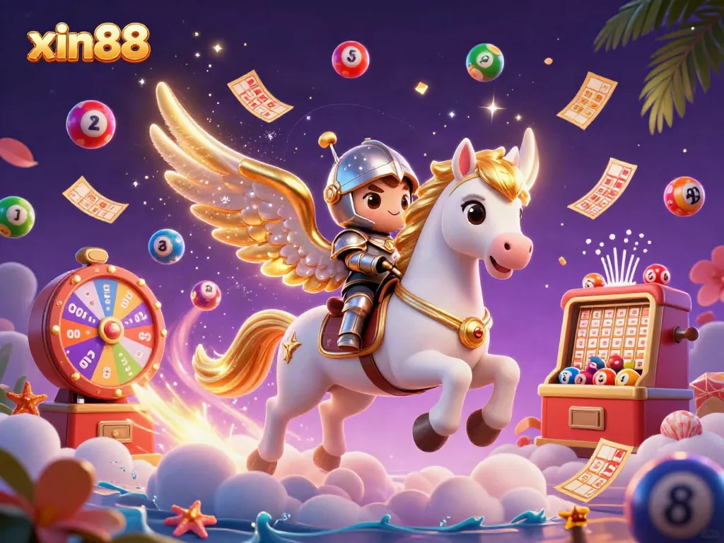 Engage with the thrilling world of xin88, where a celestial horse and knight symbolize the excitement of winning games.