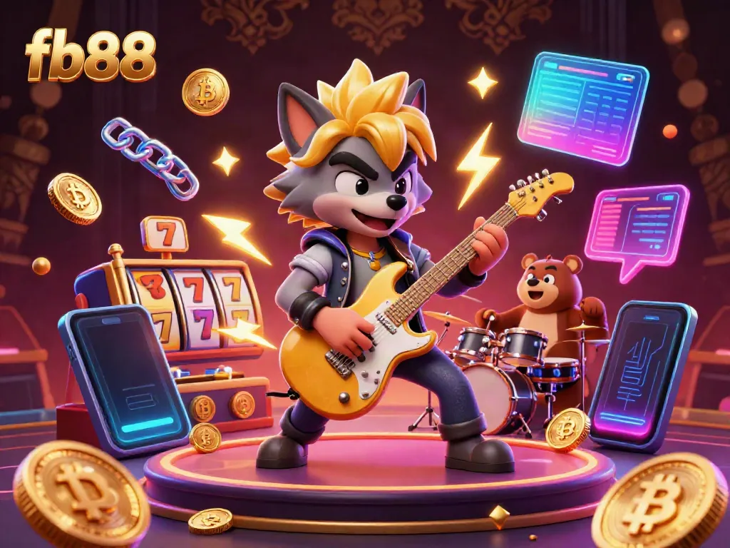 Experience fb88's thrilling casino environment with vibrant characters and exciting slot elements.