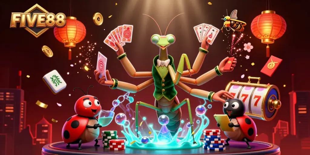 Experience the vibrant energy of FIVE88's slot games with dynamic visuals and engaging elements.