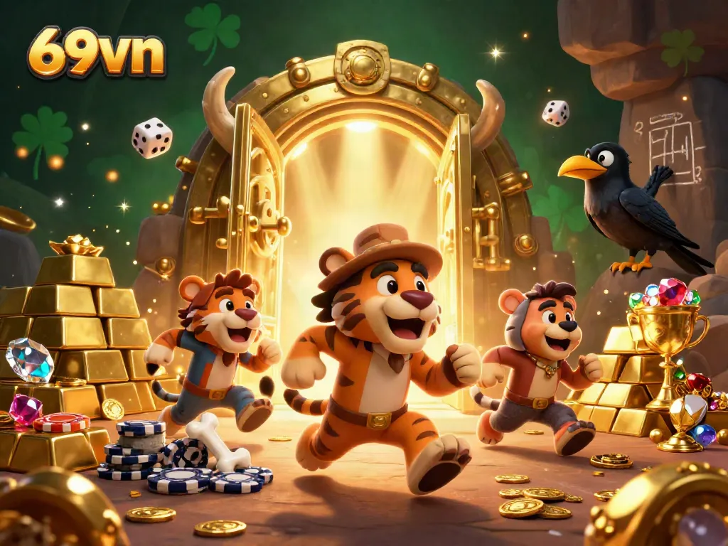 Experience thrilling gaming adventures at 69vn with colorful characters and interactive casino elements.
