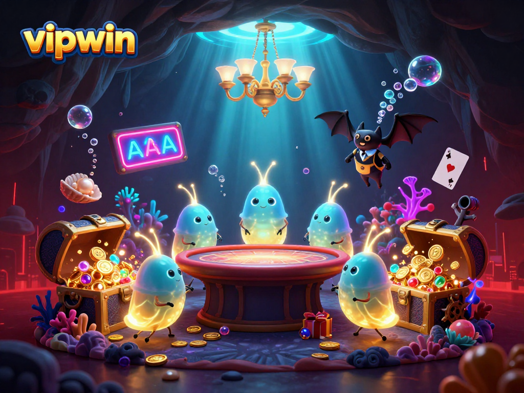 Engage in VIPWIN's thrilling online casino experience illuminated by glowworms
