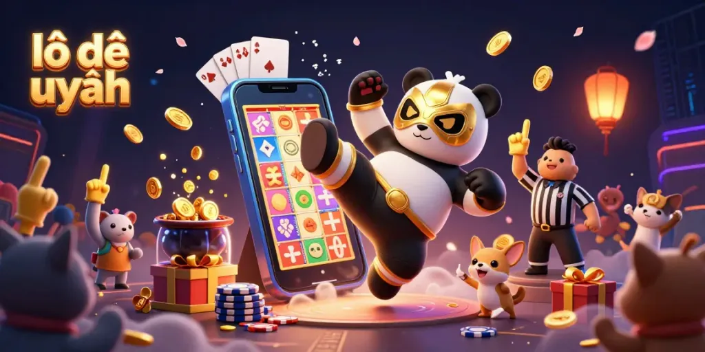 Experience the excitement of lô đề uy tín with vibrant characters and casino elements in an engaging scene.