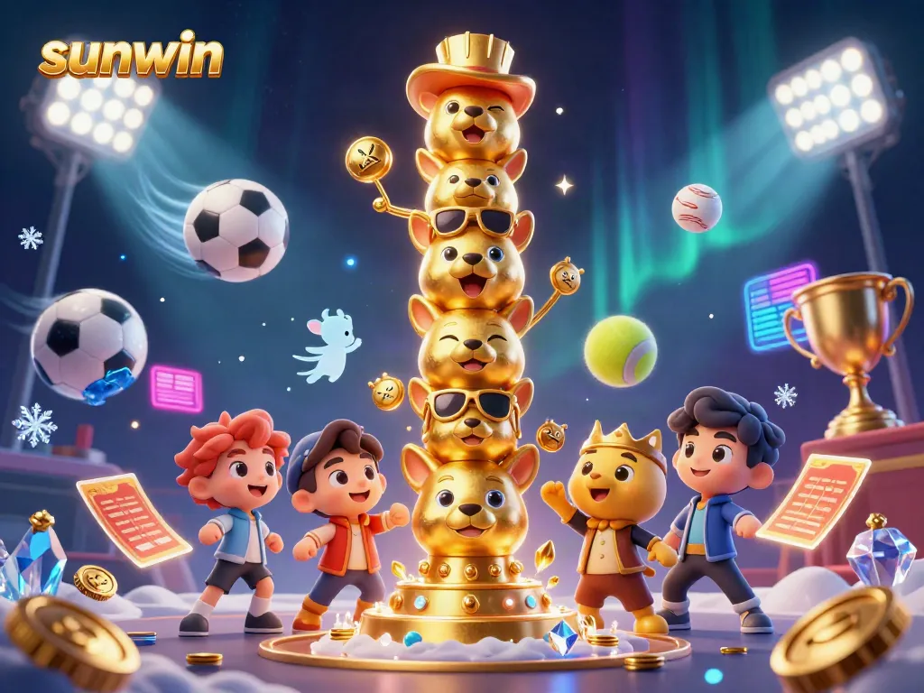 Engage with sunwin's thrilling gaming experience featuring lively 3D characters and vibrant casino elements.