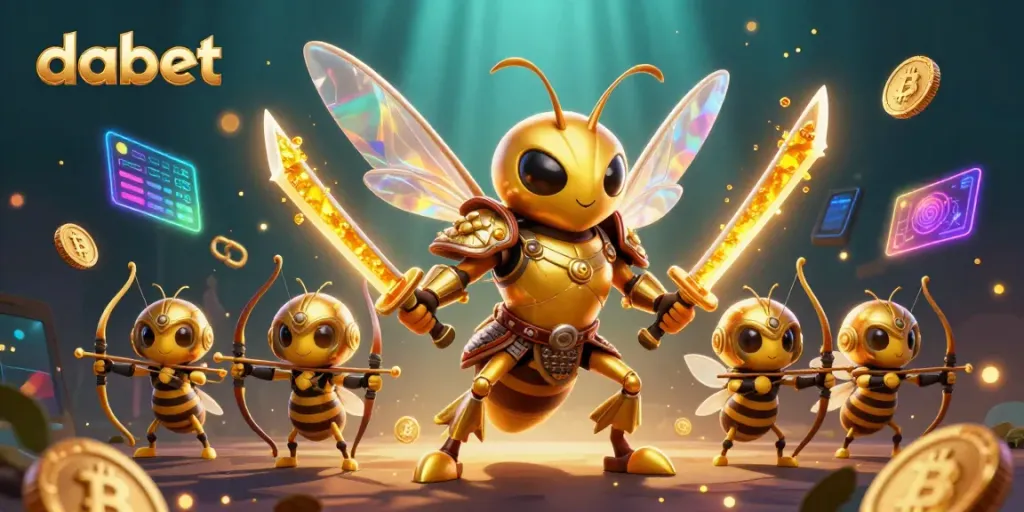 Engage with dabet's thrilling gaming experience featuring vibrant characters and dynamic crypto elements.