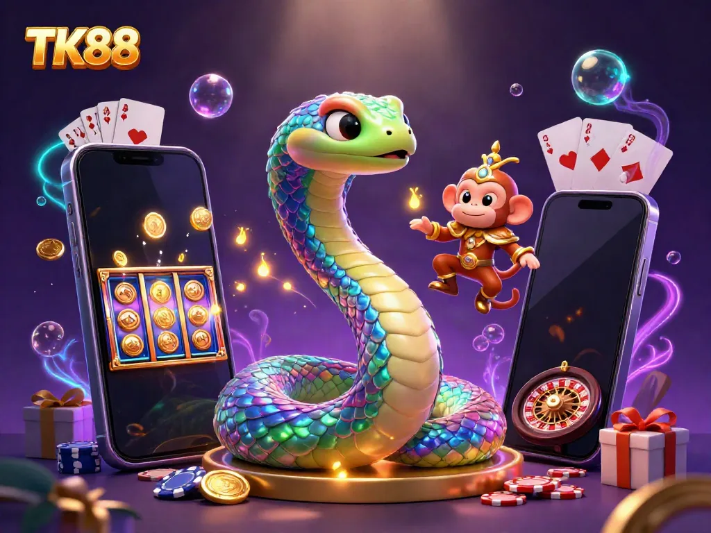 Experience the enchanting world of TK88's online gaming with magical characters and dynamic elements.