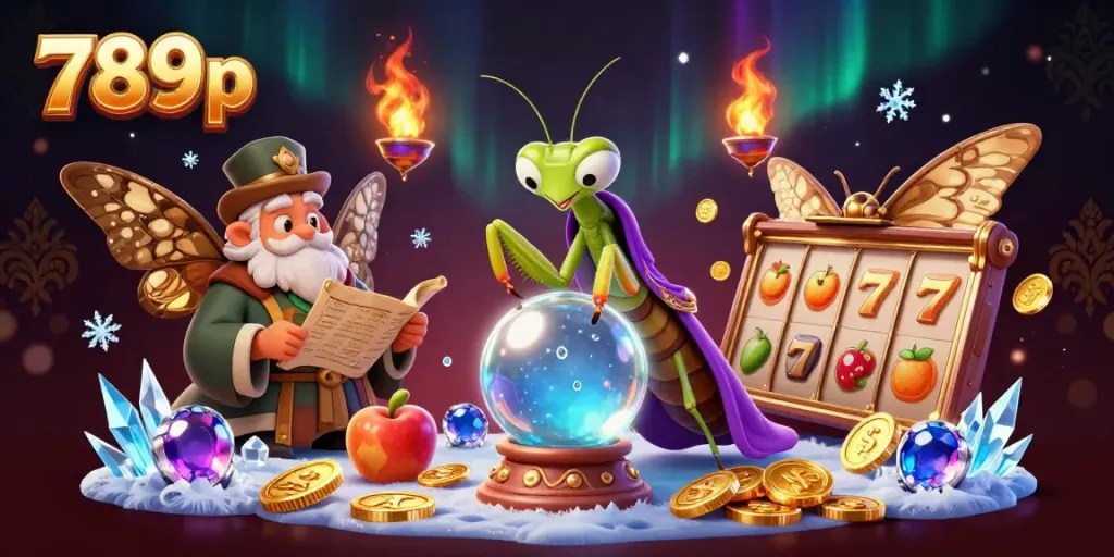 Engage in winning slots action at 789p with lively characters and casino elements.