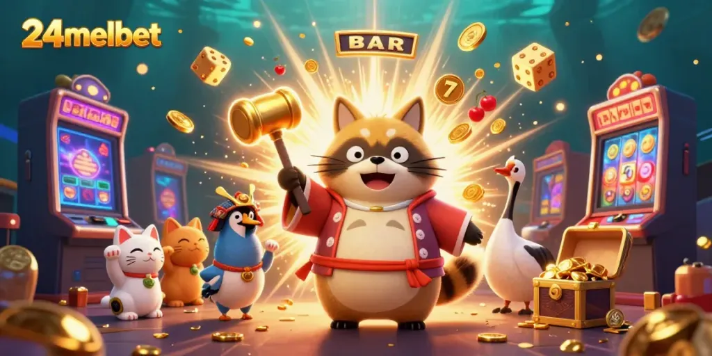 Engage with the vibrant casino experience at 24melbet featuring cheerful characters and jackpot elements.