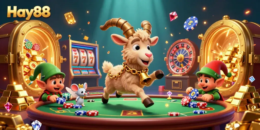 Experience thrilling play at Hay88's animated casino with whimsical characters and exciting gaming elements.