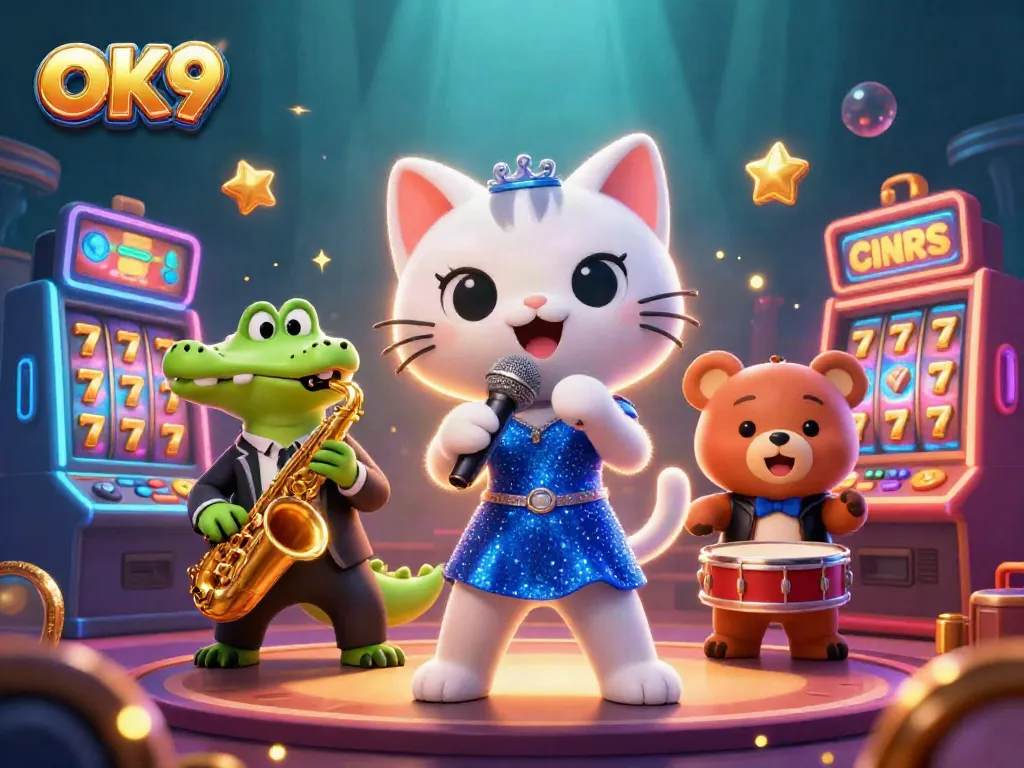 Experience the vibrant world of OK9 with its engaging casino games and lively characters.