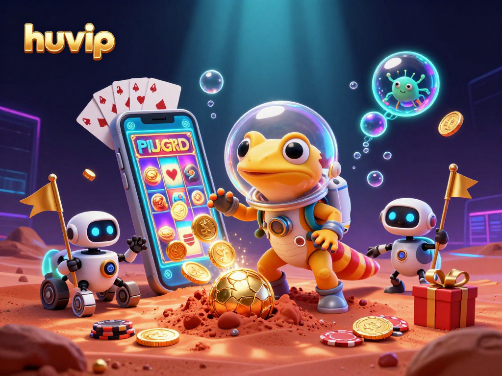 Play and win with huvip's gaming innovations in an engaging 3D casino setting
