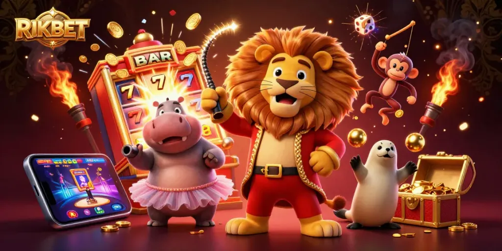 RIKBET energizes players with a lively jackpot scene featuring exciting casino characters and elements.