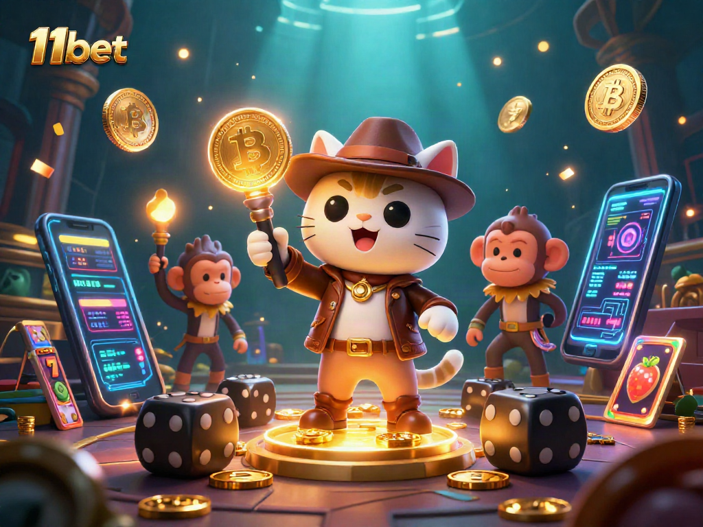 Experience thrilling wins at 11bet with an archaeologist cat uncovering casino treasures!