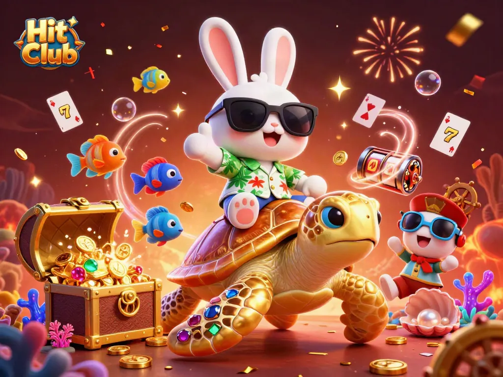 Hit Club showcases an energetic scene of gambling excitement with rich elements and vibrant characters.