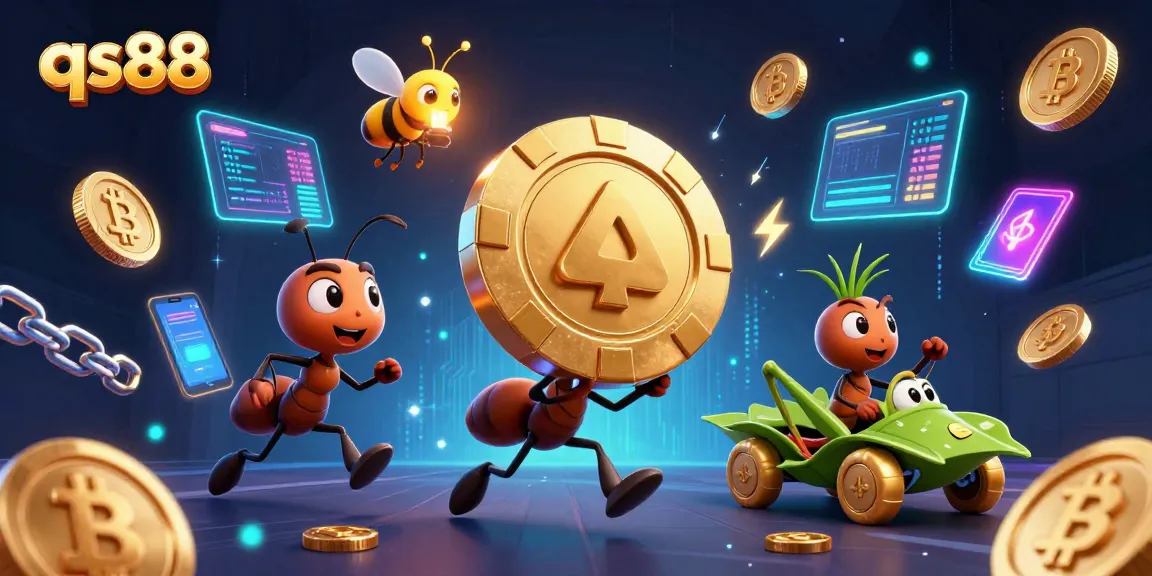 Experience exciting gameplay with qs88 casino heist featuring cartoon ants and crypto themes.