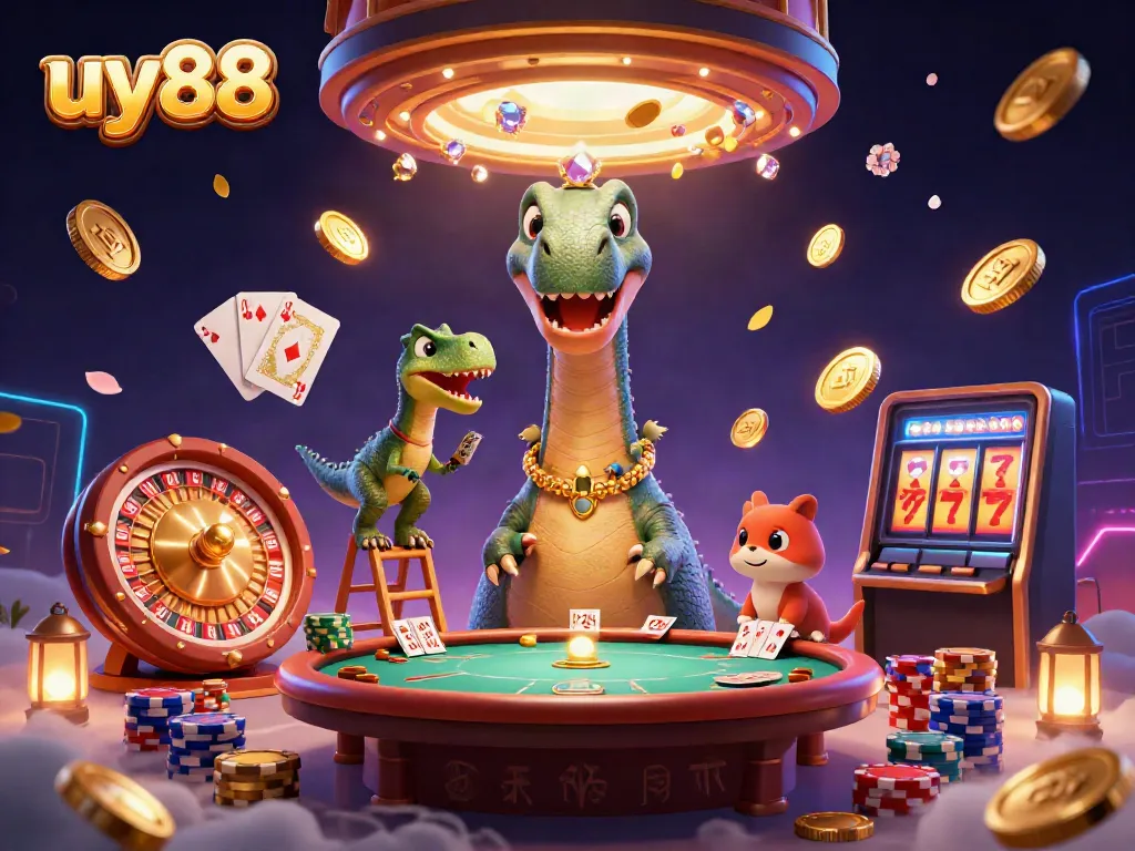 Experience the excitement of uy88 with a giant brontosaurus and interactive gameplay elements in vivid 3D.