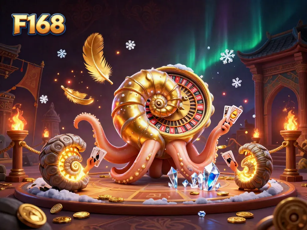 Experience the excitement of F168 with dynamic casino elements and vibrant characters.